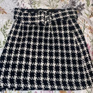 ZARA houndstooth belted skirt